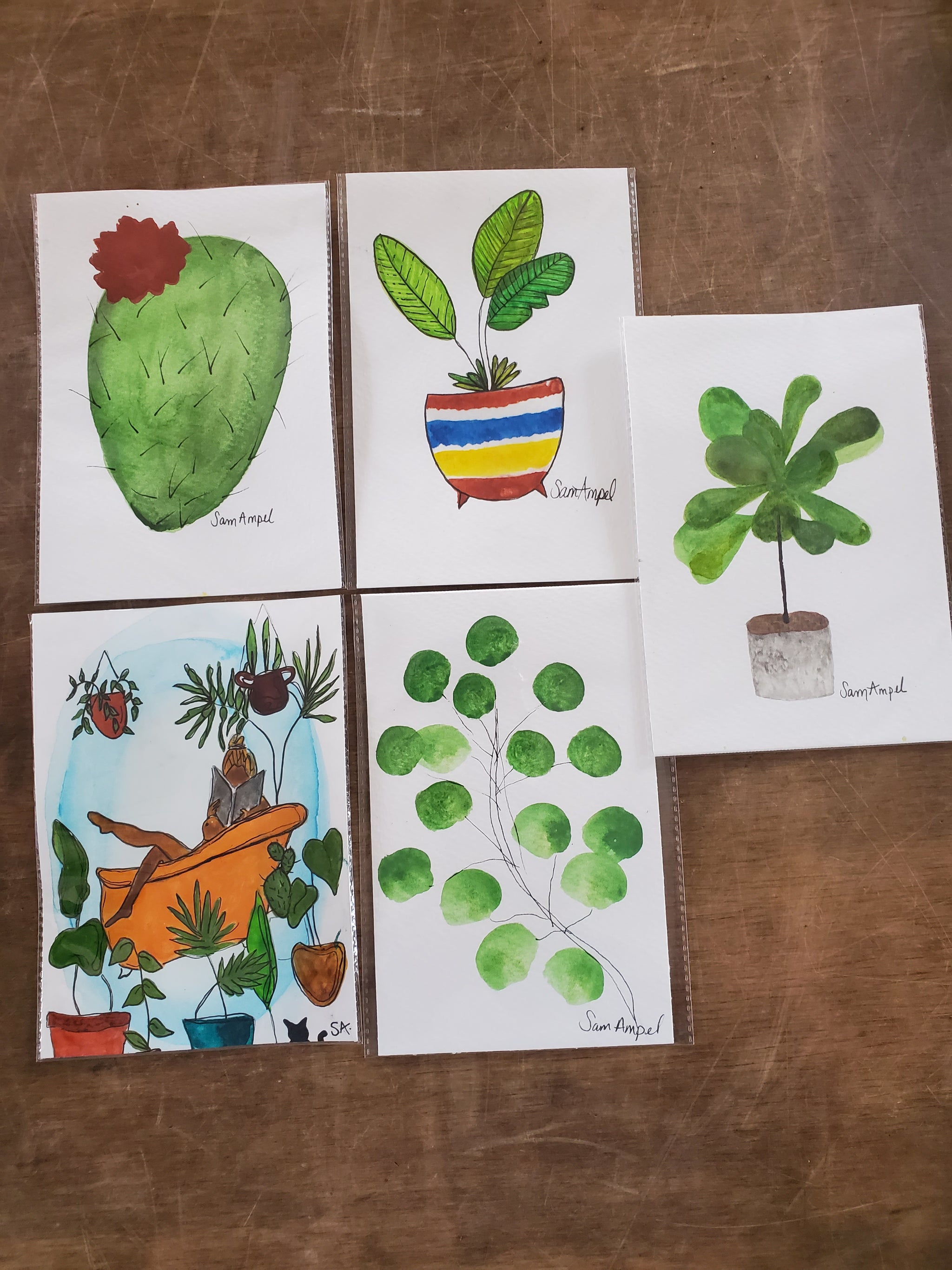 Watercolors by Sam Ampel  Lush Plant Co. Decatur